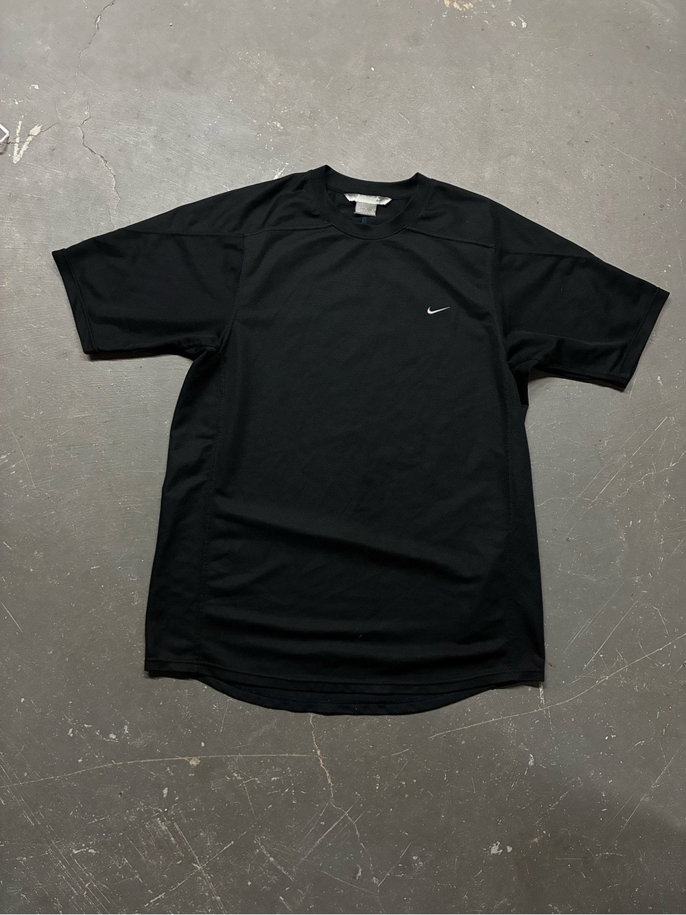 Vintage Black Nike Dri-Fit TShirt Men’s Large Rare Throwback Jersey Material Y2K